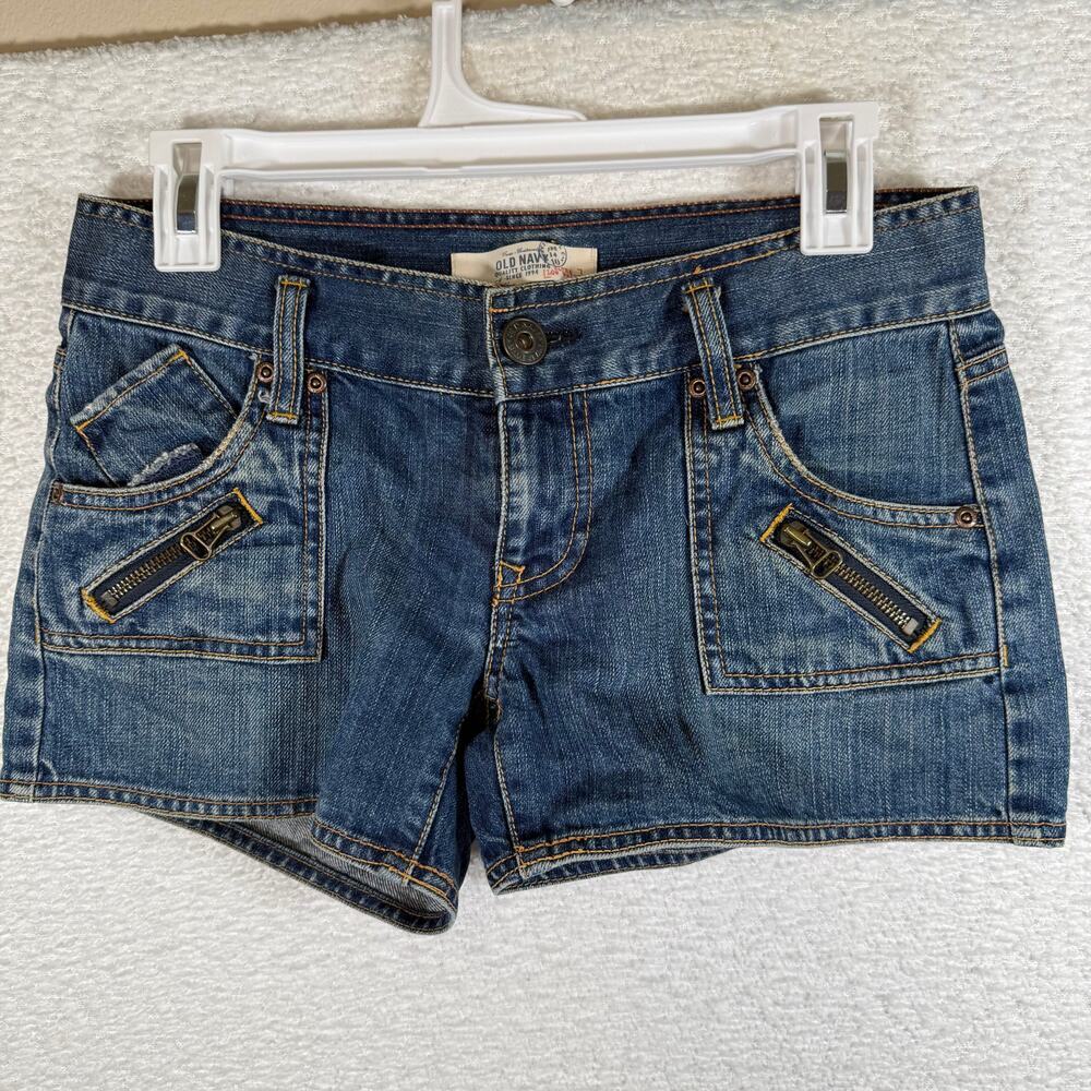 Old navy denim low rise shorts dark wash size 1 y2k vintage mini womens